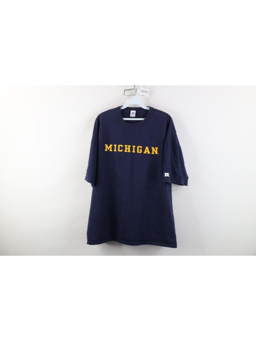 Vintage 90s Russell Athletic Mens XL Faded University of Michigan T-Shirt Blue